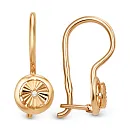 Серьги детские из красного золота с фианитами