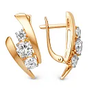 Серьги из красного золота с фианитами