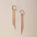 Серьги пусеты из красного золота с фианитами