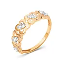 Кольцо из красного золота с фианитами