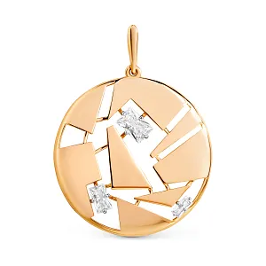 Подвеска из красного золота с фианитами