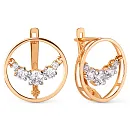 Серьги из красного золота с фианитами