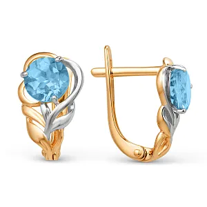 Серьги из красного золота с swiss топазами