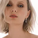 Серьги из красного золота с фианитами