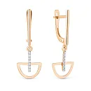Серьги из красного золота с фианитами