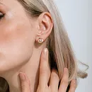 Серьги пусеты из красного золота с фианитами