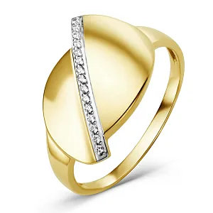 Кольцо из желтого золота с фианитами