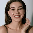 Серьги из красного золота с фианитами