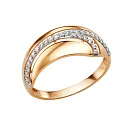 Кольцо из красного золота с фианитами