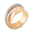 Кольцо из красного золота с фианитами