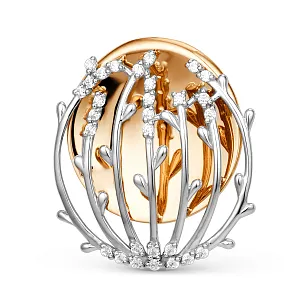 Подвеска из красного золота с фианитами