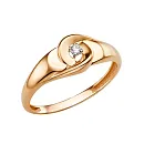 Кольцо из красного золота с фианитом