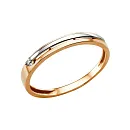 Кольцо из красного золота с фианитом