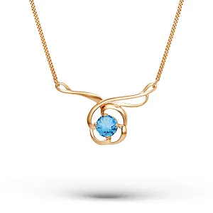 Колье из красного золота с swiss топазом