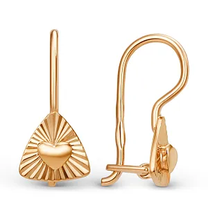 Серьги детские из красного золота