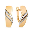 Серьги из красного золота с фианитами