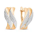 Серьги из красного золота с фианитами