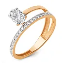 Кольцо из красного золота с фианитами