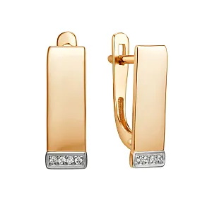 Серьги из красного золота с фианитами