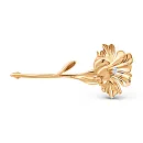 Брошь из красного золота с фианитом