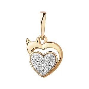 Подвеска из красного золота с фианитами