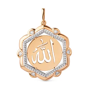 Подвеска из красного золота с фианитами