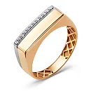 Кольцо из красного золота с фианитами