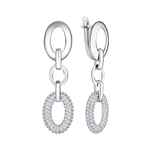 Серьги из белого золота с бриллиантами