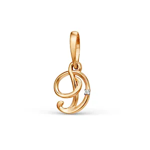 Подвеска из красного золота с фианитом