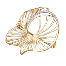 Брошь из красного золота с фианитами