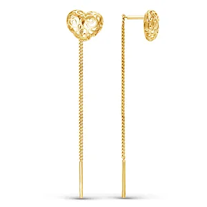 Серьги продевки из желтого золота