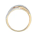 Кольцо из красного золота с фианитами