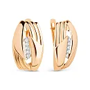 Серьги из красного золота с фианитами