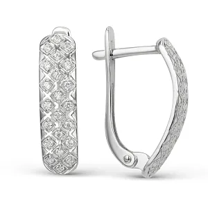 Серьги из белого золота с фианитами