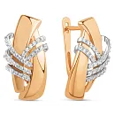 Серьги из красного золота с фианитами