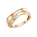 Кольцо из красного золота с фианитами