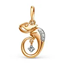 Подвеска из красного золота с фианитами