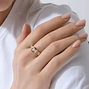 Кольцо из красного золота с фианитами