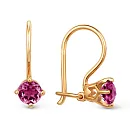 Серьги детские из красного золота с корундами