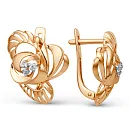 Серьги из красного золота с фианитами