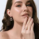 Кольцо из красного золота с фианитами