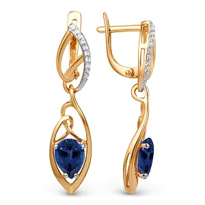 Серьги из красного золота с корундами