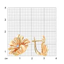 Серьги из красного золота с фианитами