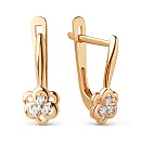 Серьги из красного золота с фианитами