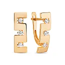 Серьги из красного золота с фианитами