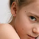 Серьги из красного золота с фианитами