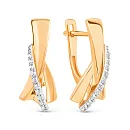 Серьги из красного золота с фианитами