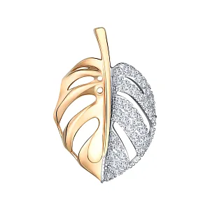Подвеска из красного золота с фианитами