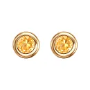 Серьги пусеты из красного золота с цитринами