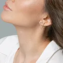 Серьги пусеты из красного золота с фианитами